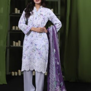 Moosa Jee Eid Collection 2026 – Lawnkari Doriya Schiffli Embroidered Lawn Suit