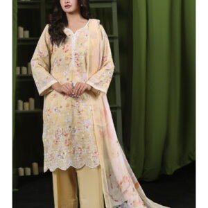 Moosa Jee Eid Collection 2026 – Lawnkari Doriya Schiffli Embroidered Lawn Suit