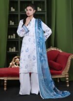 Moosa Jee Eid Collection 2026 – Lawnkari Doriya Schiffli Embroidered Lawn Suit