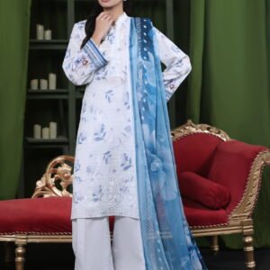Moosa Jee Eid Collection 2026 – Lawnkari Doriya Schiffli Embroidered Lawn Suit
