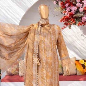 MEHAK Exclusive Lawn Embroidered Shirt With Embroidered Cutwork Lawn Dupatta