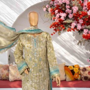 MEHAK Exclusive Lawn Embroidered Shirt With Embroidered Cutwork Lawn Dupatta