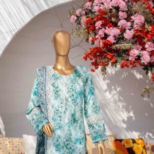 MEHAK Exclusive Lawn Embroidered Shirt With Embroidered Cutwork Lawn Dupatta