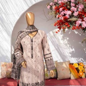 MEHAK Exclusive Lawn Embroidered Shirt With Embroidered Cutwork Lawn Dupatta