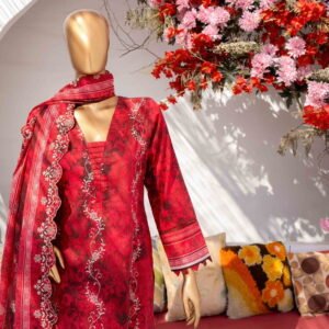 MEHAK Exclusive Lawn Embroidered Shirt With Embroidered Cutwork Lawn Dupatta