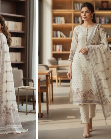 Premium Broshia Banarsi Jacquard Lawn Collection Vol-6 (2026) – 3 Piece Unstitched