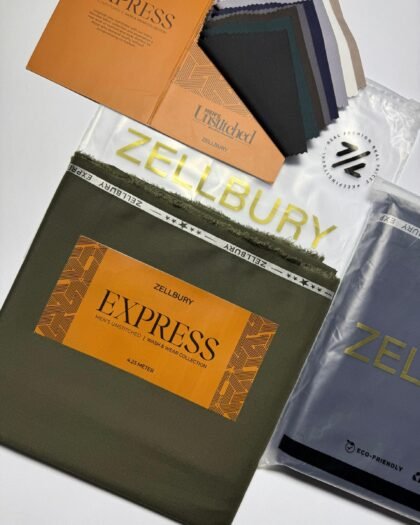 Zellbury Express Men’s Wash & Wear Collection 2025 – 100% Original Stock (4.25 Metres)