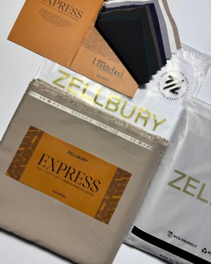 Zellbury Express Men’s Wash & Wear Collection 2025 – 100% Original Stock (4.25 Metres)