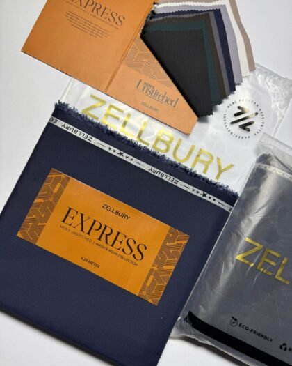 Zellbury Express Men’s Wash & Wear Collection 2025 – 100% Original Stock (4.25 Metres)
