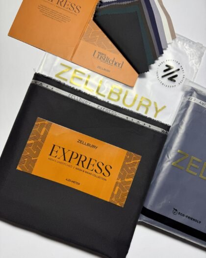 Zellbury Express Men’s Wash & Wear Collection 2025 – 100% Original Stock (4.25 Metres)