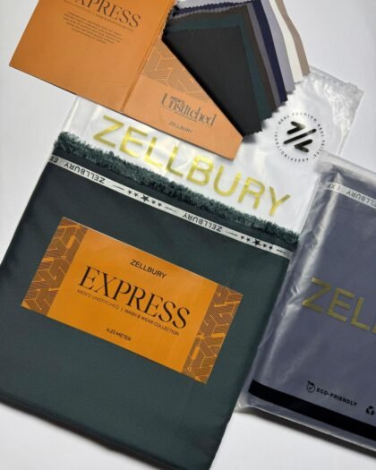 Zellbury Express Men’s Wash & Wear Collection 2025 – 100% Original Stock (4.25 Metres)