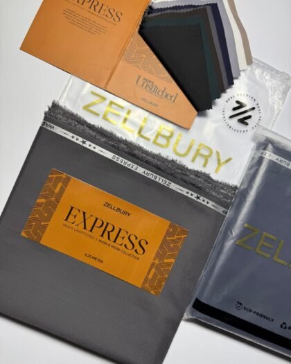 Zellbury Express Men’s Wash & Wear Collection 2025 – 100% Original Stock (4.25 Metres)