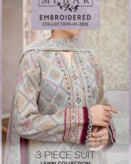 MEHAK Exclusive Lawn Embroidered 10-Piece Set Vol-1 2026 | MEKO Textile