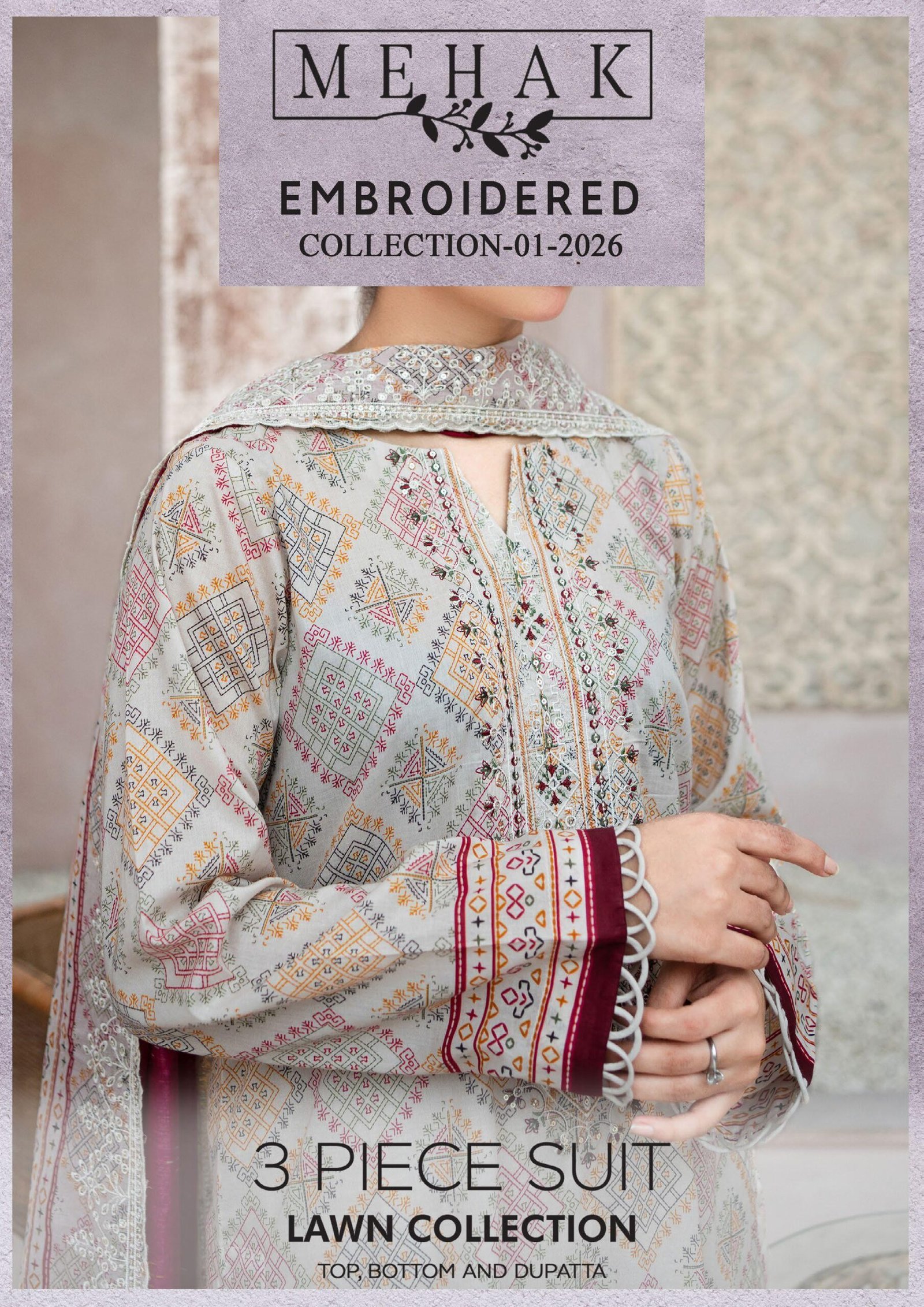 MEHAK Exclusive Lawn Embroidered 10-Piece Set Vol-1 2026 | MEKO Textile