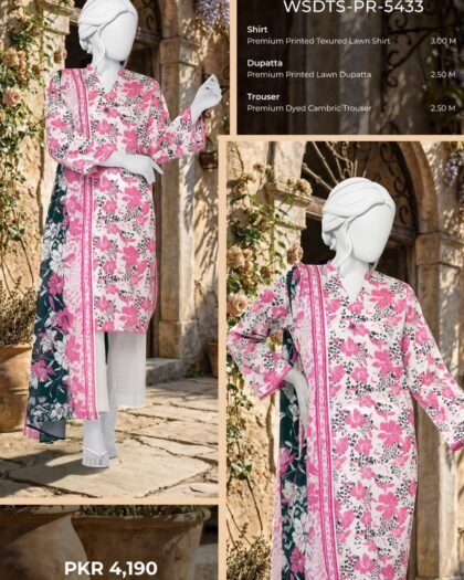 MTJ – Spring Summer Digital Printed Lawn Collection 100% Original | Complete 8-Meter Suit