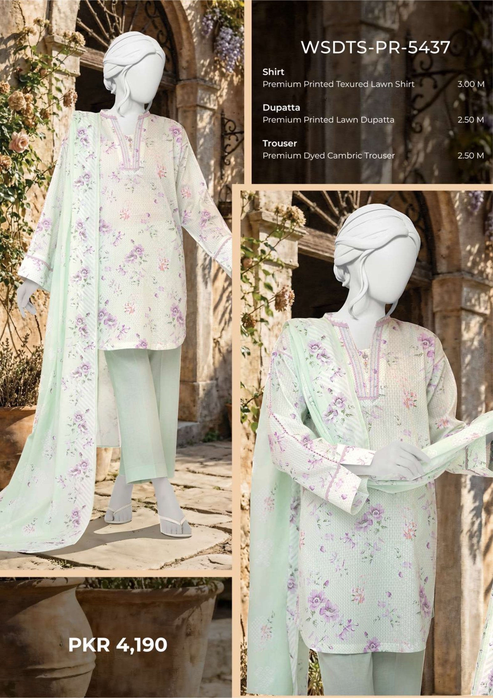 MTJ – Spring Summer Digital Printed Lawn Collection 100% Original | Complete 8-Meter Suit