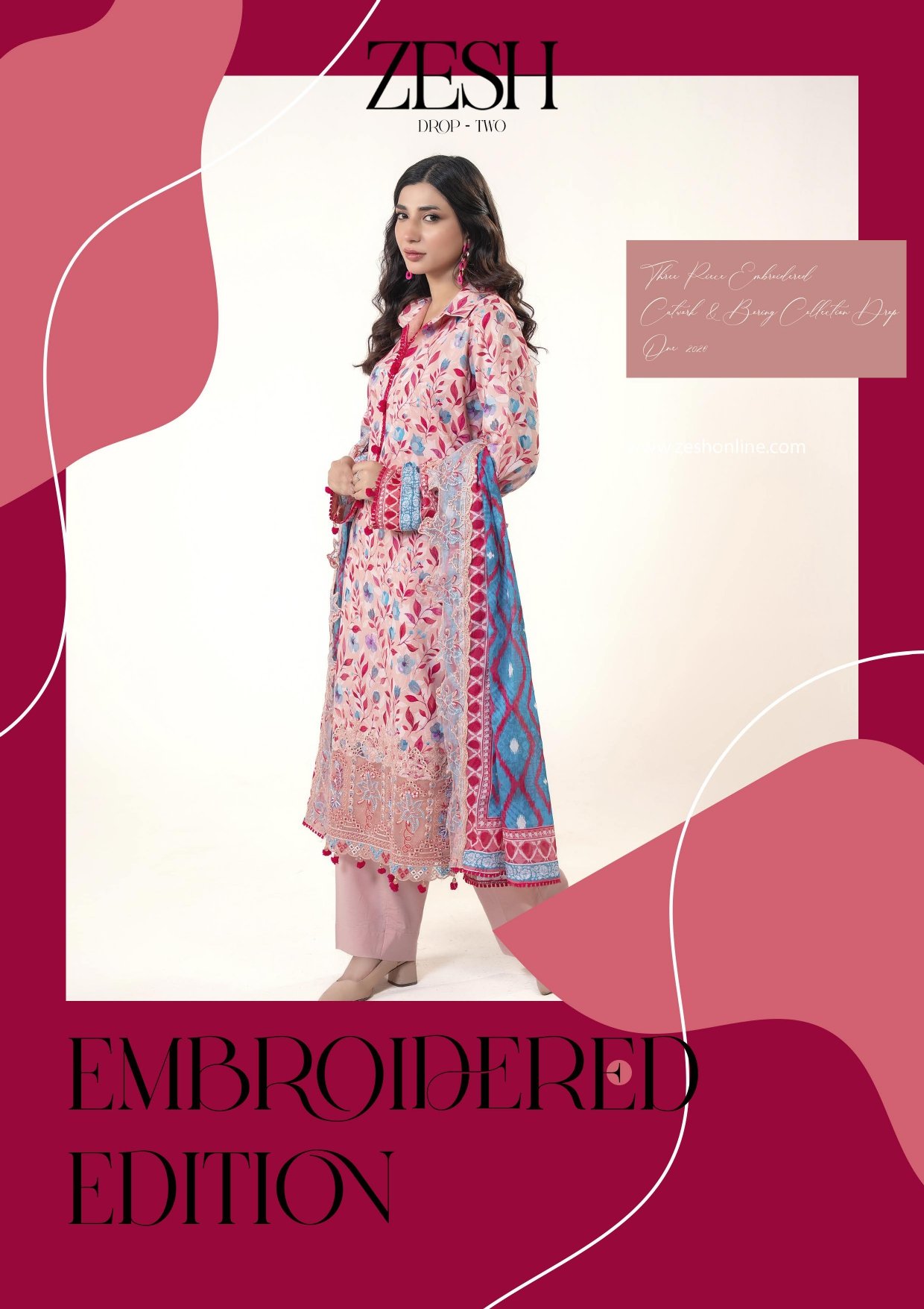 Zesh Premium Lawn Embroidery Cutwork – Drop-2 Eid Collection 2026