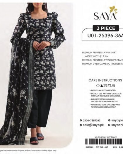 SAYA-BLOOMING PETALS | Digital Printed Lawn 3-Piece