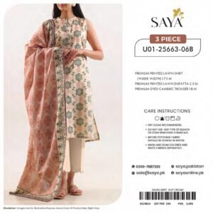 SAYA-BLOOMING PETALS | Digital Printed Lawn 3-Piece