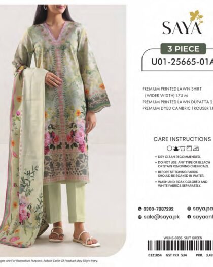 SAYA-BLOOMING PETALS | Digital Printed Lawn 3-Piece