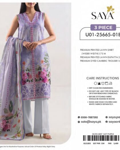 SAYA-BLOOMING PETALS | Digital Printed Lawn 3-Piece