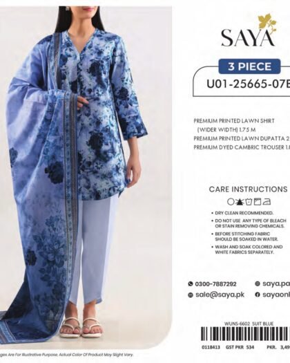 SAYA-BLOOMING PETALS | Digital Printed Lawn 3-Piece