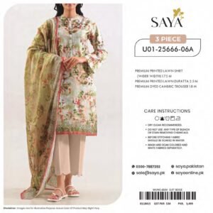 SAYA-BLOOMING PETALS | Digital Printed Lawn 3-Piece