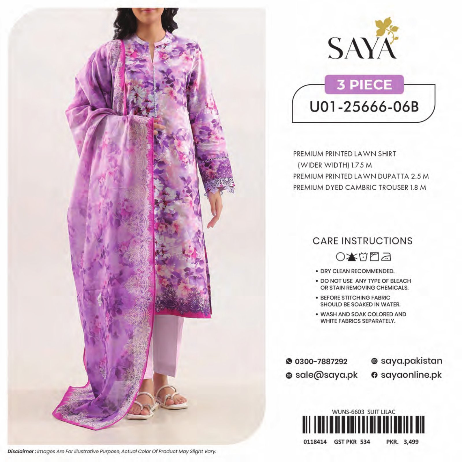 SAYA-BLOOMING PETALS | Digital Printed Lawn 3-Piece