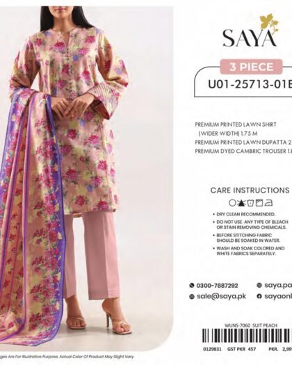 SAYA-BLOOMING PETALS | Digital Printed Lawn 3-Piece