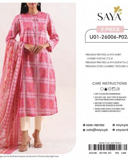 SAYA-BLOOMING PETALS | Digital Printed Lawn 3-Piece