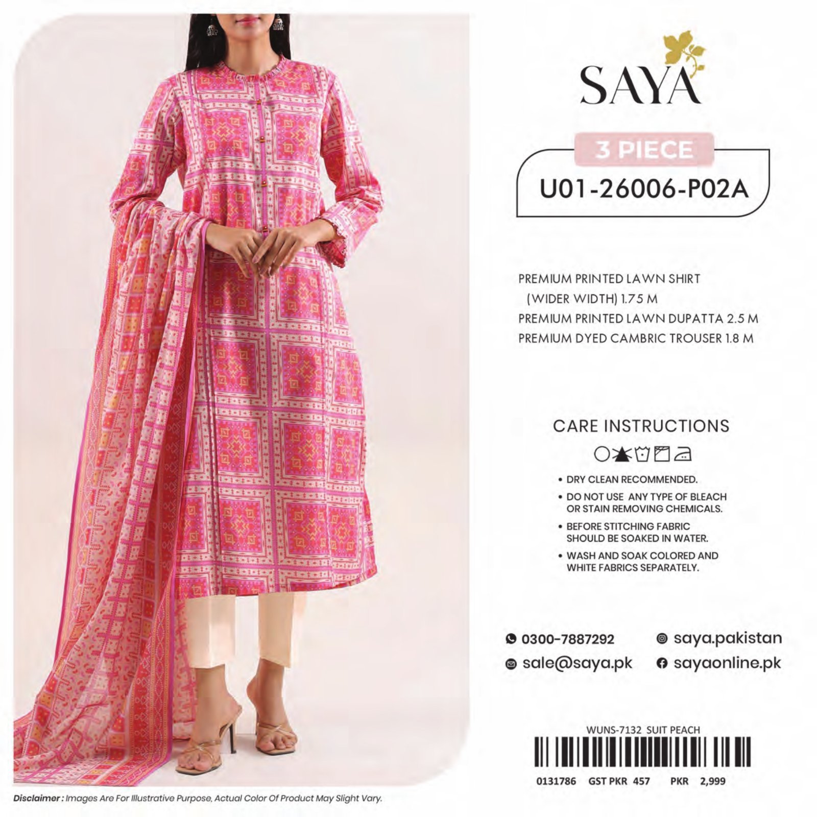 SAYA-BLOOMING PETALS | Digital Printed Lawn 3-Piece