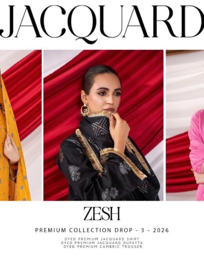 ZESH Premium Jacquard Lawn Broshia Banarsi Collection Vol-3 (2026)