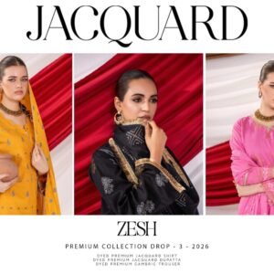 ZESH Premium Jacquard Lawn Broshia Banarsi Collection Vol-3 (2026)