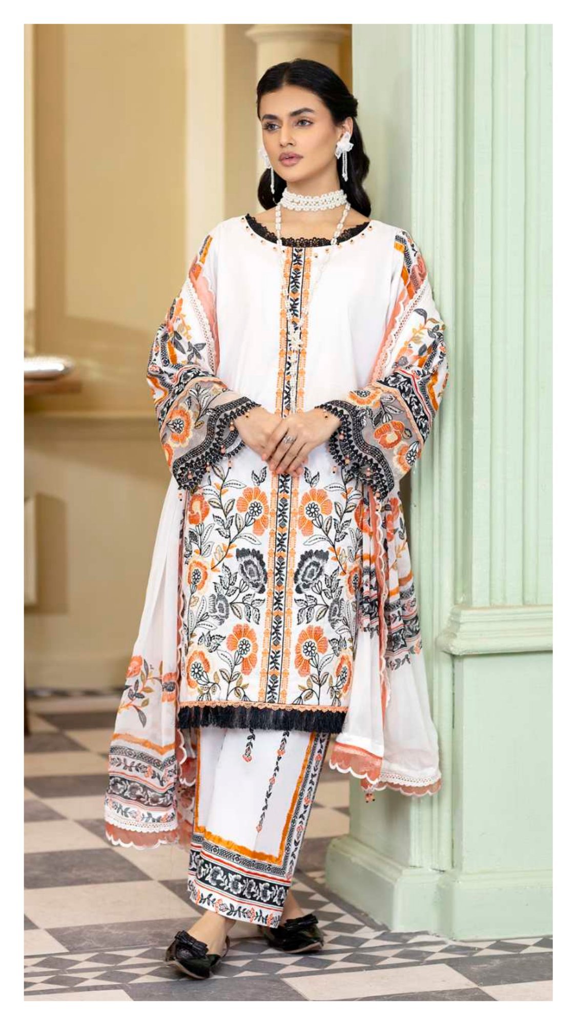 ALZOHAIB Printkari Embroidered & Appliqué Lawn - Image 3