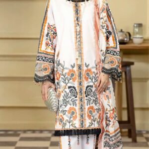 ALZOHAIB Printkari Embroidered & Appliqué Lawn