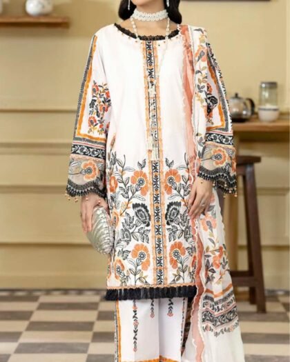 ALZOHAIB Printkari Embroidered & Appliqué Lawn