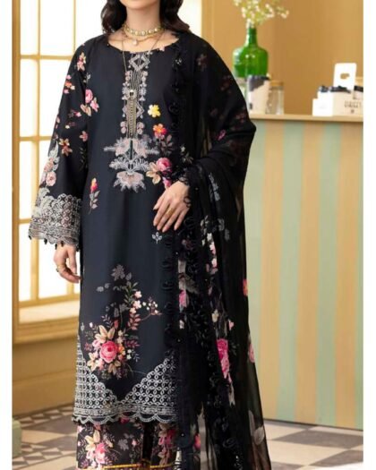 ALZOHAIB Printkari Embroidered & Appliqué Lawn