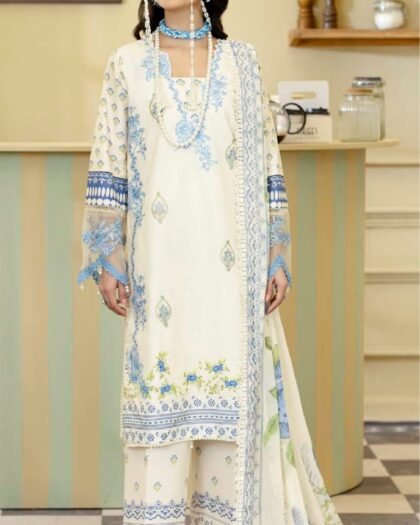 ALZOHAIB Printkari Embroidered & Appliqué Lawn