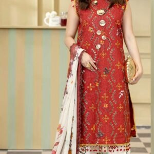 ALZOHAIB Printkari Embroidered & Appliqué Lawn