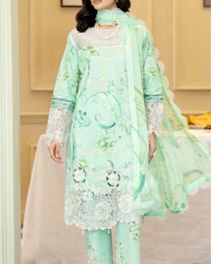 ALZOHAIB Printkari Embroidered & Appliqué Lawn