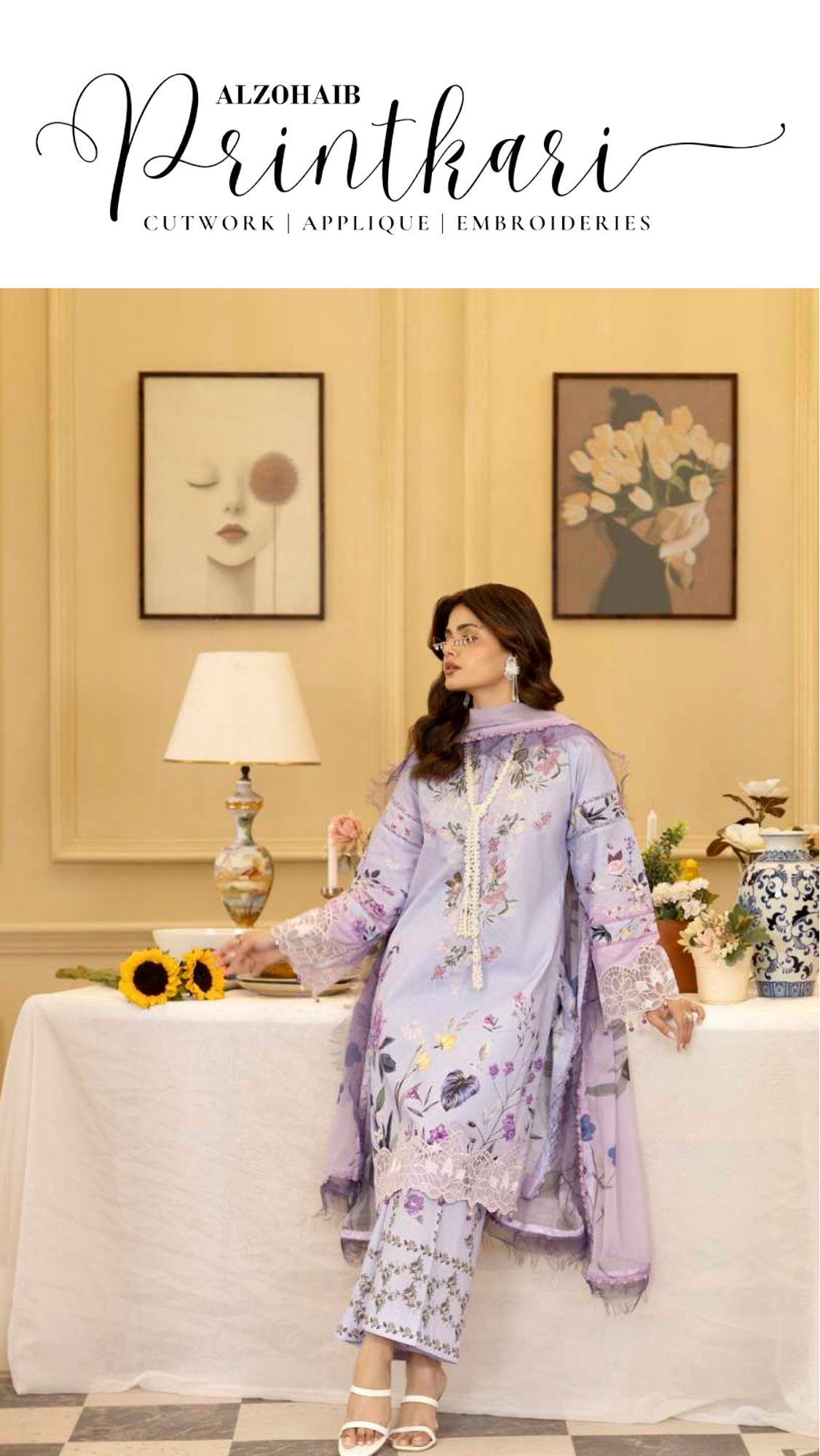 ALZOHAIB Printkari Embroidered & Appliqué Lawn - Image 4