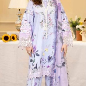 ALZOHAIB Printkari Embroidered & Appliqué Lawn
