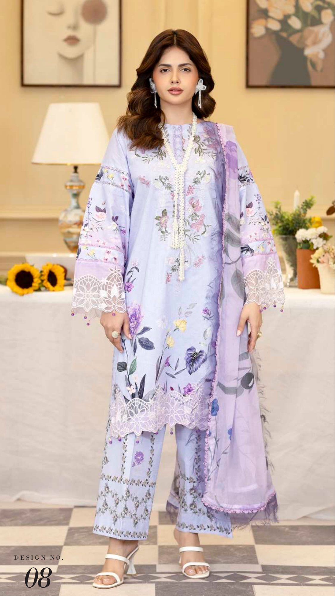 ALZOHAIB Printkari Embroidered & Appliqué Lawn