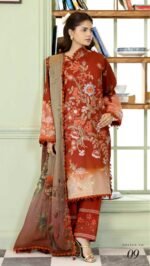 ALZOHAIB Printkari Embroidered & Appliqué Lawn