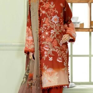 ALZOHAIB Printkari Embroidered & Appliqué Lawn