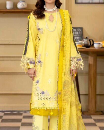 ALZOHAIB Printkari Embroidered & Appliqué Lawn