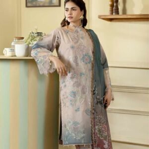 ALZOHAIB Printkari Embroidered & Appliqué Lawn