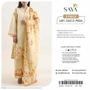 SAYA-PHOOLKARI Digital Printed Lawn 3-Piece Collection Vol-18 (100% Original)