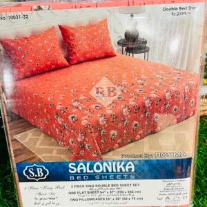 Salonika King Size 3-Piece Premium Bed Sheet Set – Soft, Durable & Stylish