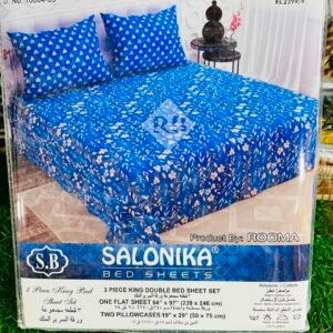 Salonika King Size 3-Piece Premium Bed Sheet Set – Soft, Durable & Stylish
